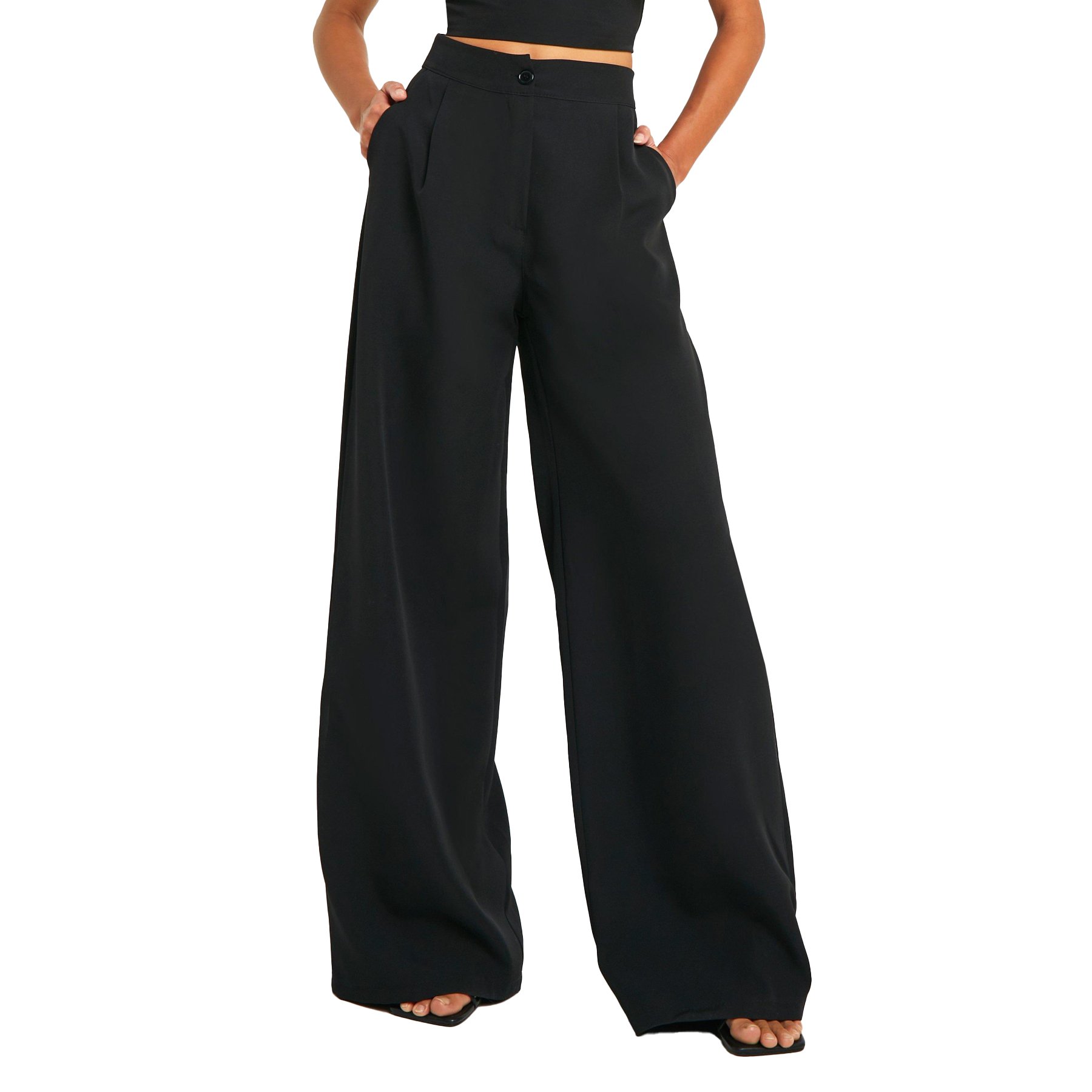 Hot Selling Black Zip up Trouser Straight Leg Sweatpants Women's Wide Trousers Plus Size Women's Pants & Breathable Trousers