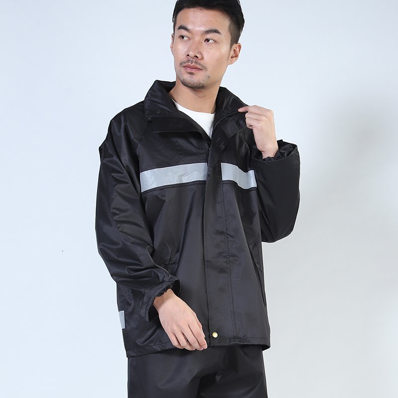 Safety Rain Coat Oxford Rain Jacket Workwear Waterproof Reflective Suit Raincoat For Outdoor Rainy Season Cycling