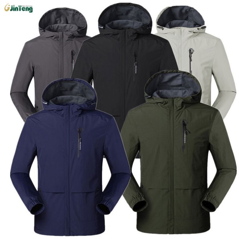 Jinteng Tactical Jacket Waterproof Outdoor Hiking Hunting Uniform Training Frog Suit Hood Cloth Tactical Jacket For Men