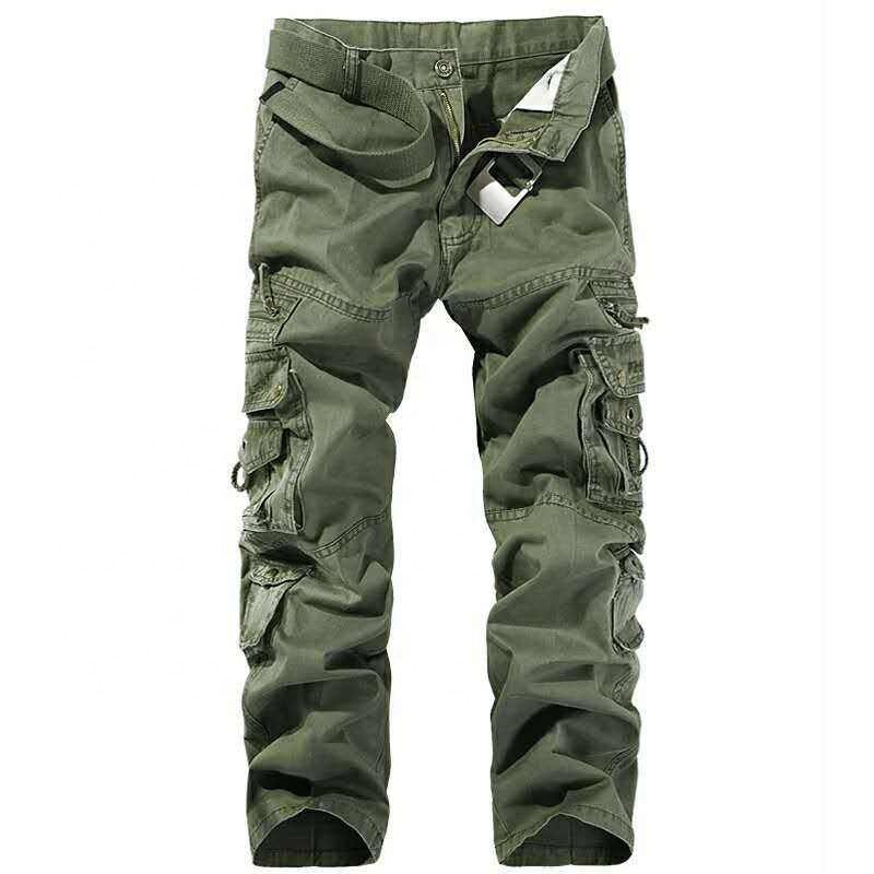 Cargo Pant Men Outwear Multi Pocket Straight Slacks Trousers Zipper Pocket Men cargo pants casual street joggers