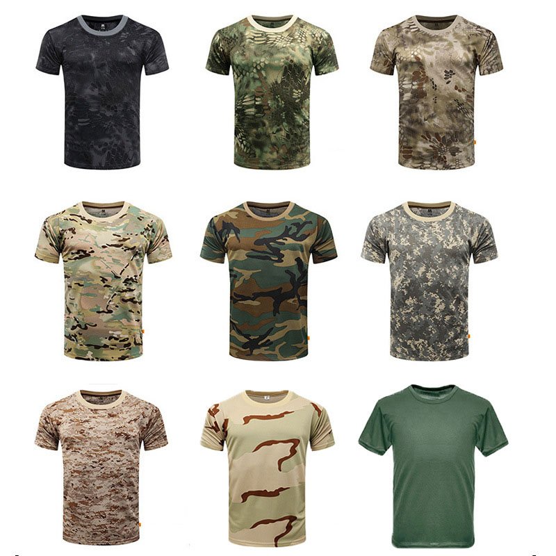 Wholesale Outdoor Button Up Us Green Camouflage Desert Camo Tactic Multicam Short Sleeve Mens Tactical Combat Polo T Shirts