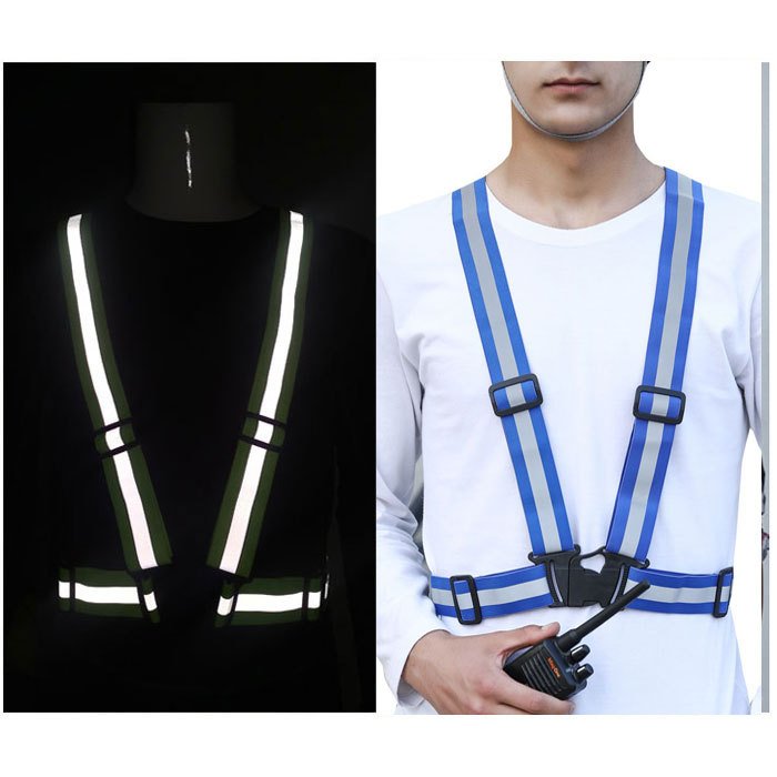 Reflective Vest Running Gear High Visibility Adjustable Safety Night Cycling Hiking Jogging Walking traffic clothing suspenders