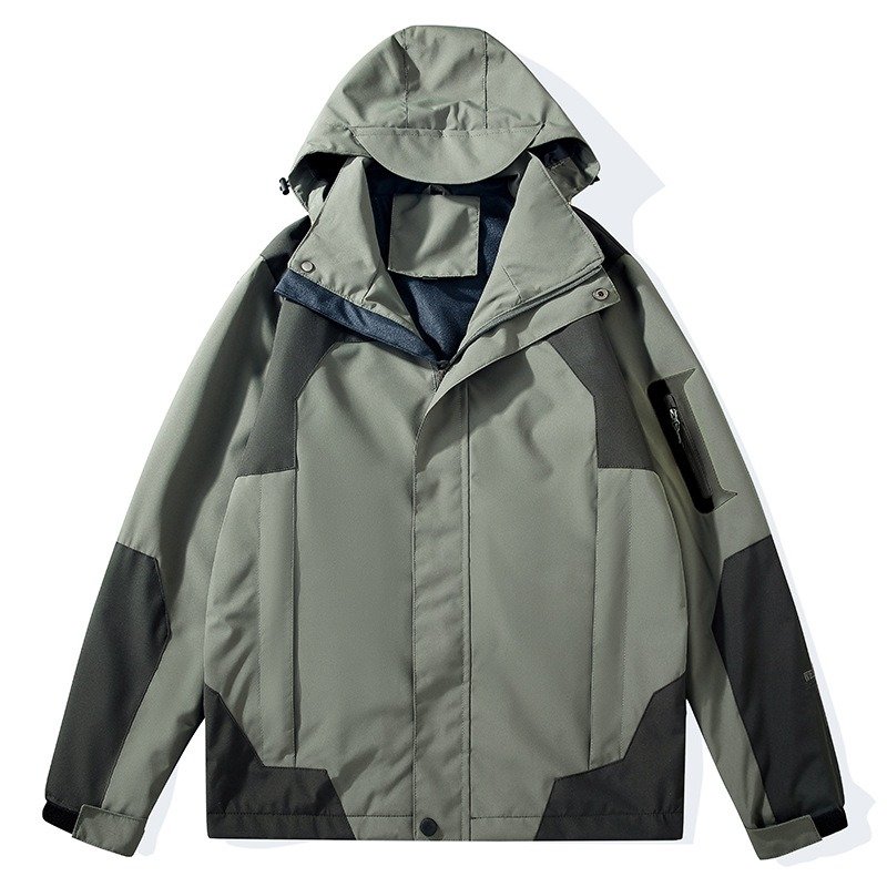 High Quality Rain Resistant Jacket Waterproof Contrast Color Windbreaker Jacket Men's Hoodies Hiking Unisex Sports Wear
