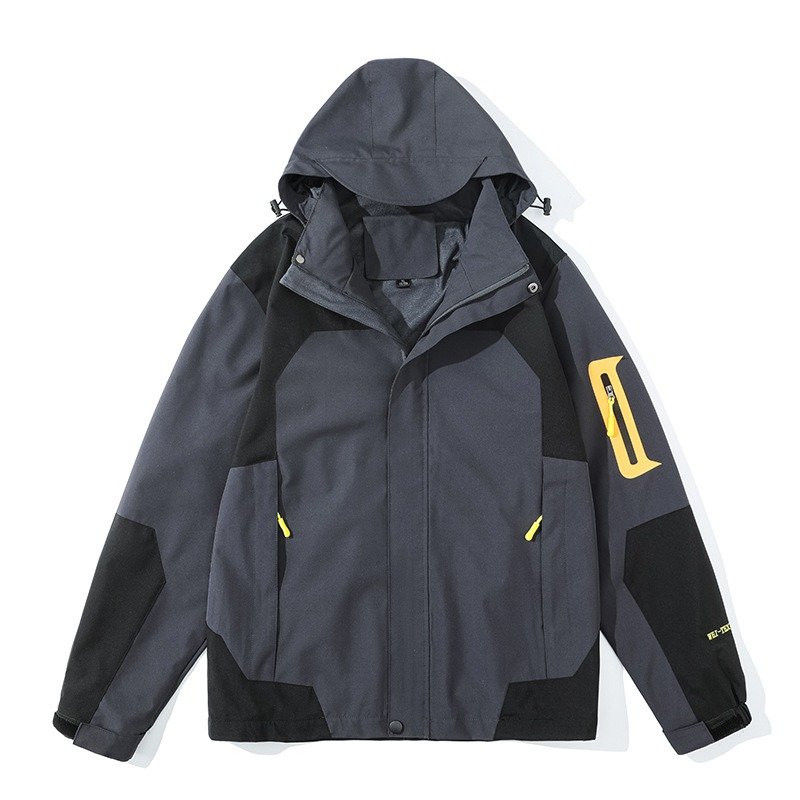 High Quality Rain Resistant Jacket Waterproof Contrast Color Windbreaker Jacket Men's Hoodies Hiking Unisex Sports Wear