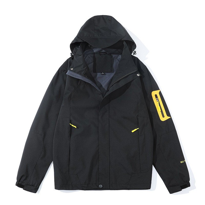High Quality Rain Resistant Jacket Waterproof Contrast Color Windbreaker Jacket Men's Hoodies Hiking Unisex Sports Wear