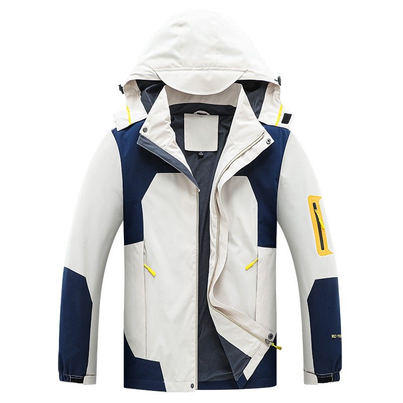 High Quality Rain Resistant Jacket Waterproof Contrast Color Windbreaker Jacket Men's Hoodies Hiking Unisex Sports Wear