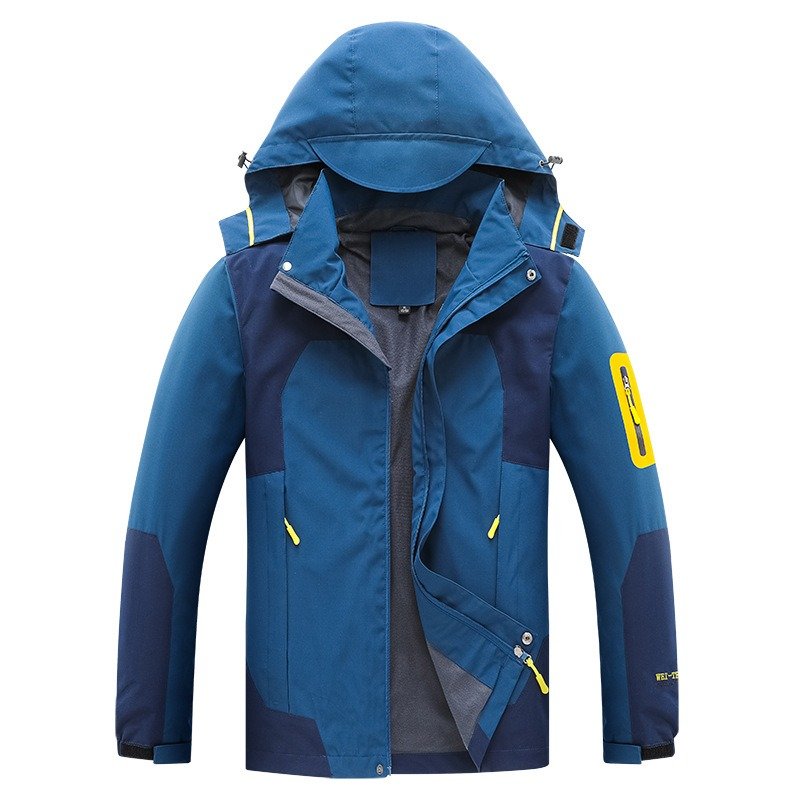 High Quality Rain Resistant Jacket Waterproof Contrast Color Windbreaker Jacket Men's Hoodies Hiking Unisex Sports Wear