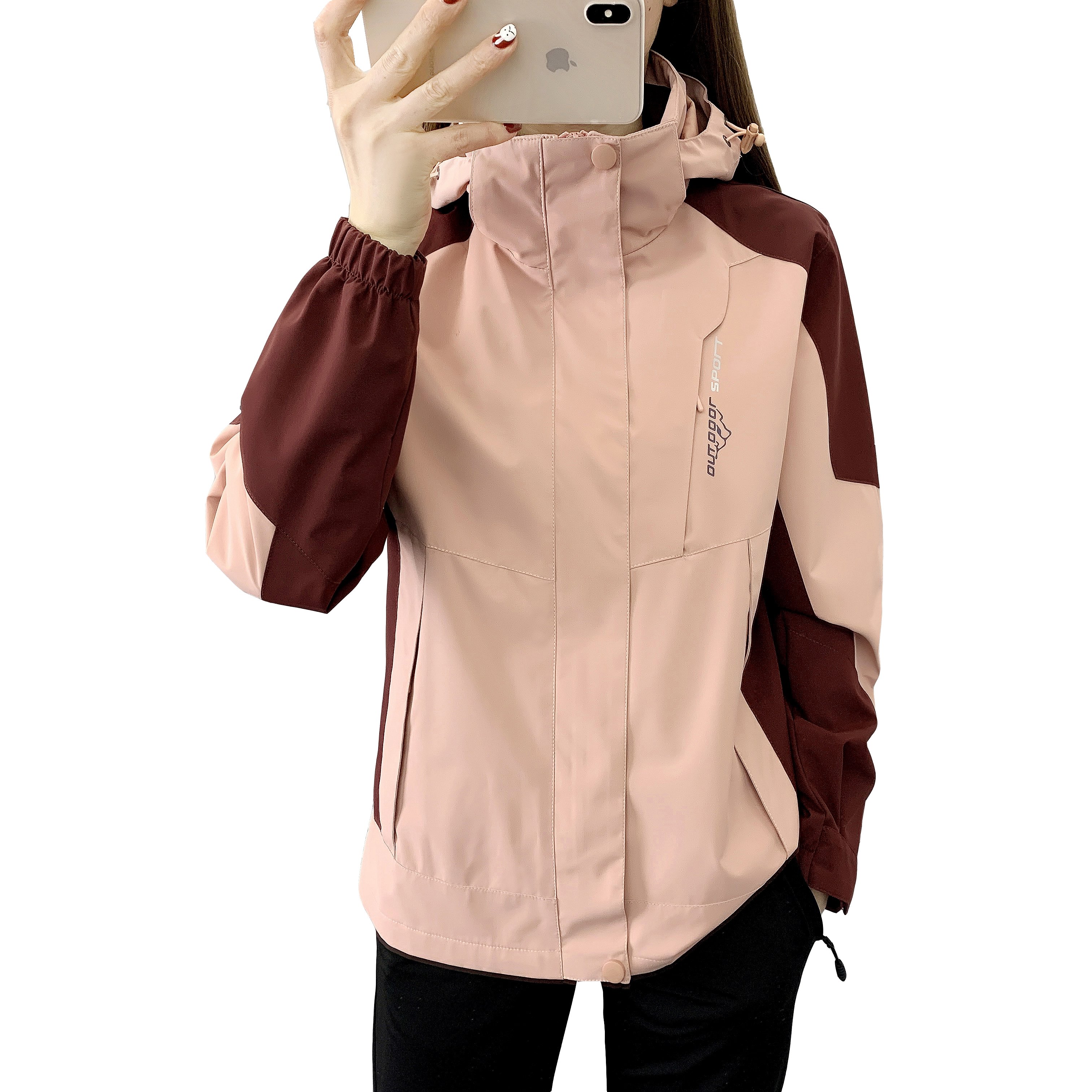 Unisex Waterproof Outdoor Jacket for Men Windproof Windbreaker with Zipper Closure for Hiking Camping Hunting Trekking Climbing