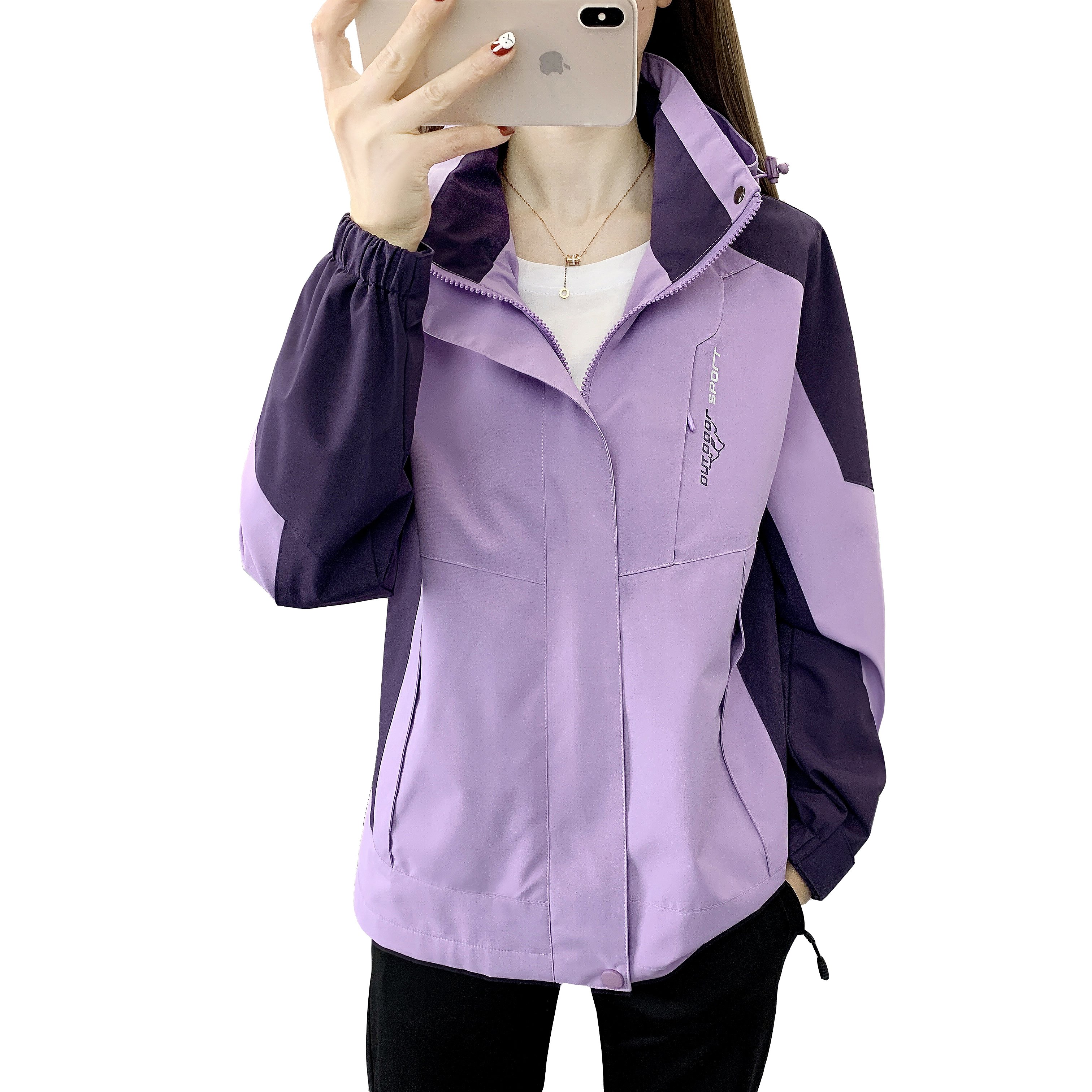 Unisex Waterproof Outdoor Jacket for Men Windproof Windbreaker with Zipper Closure for Hiking Camping Hunting Trekking Climbing