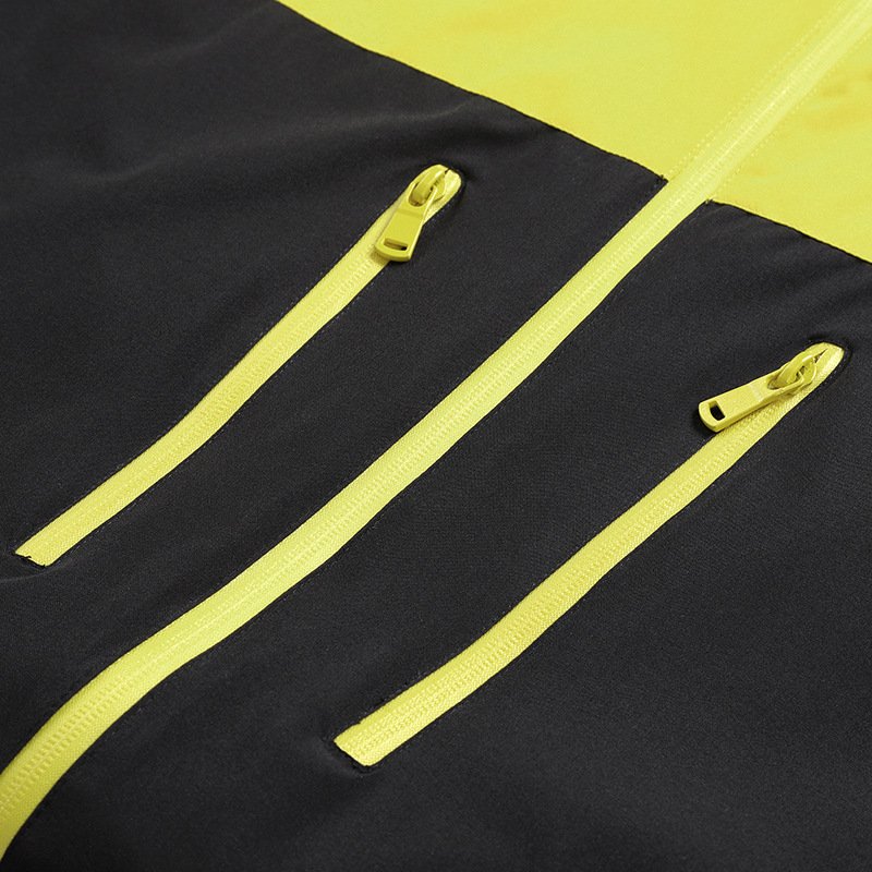 Unisex Outdoor Spring Autumn Storm Hard Hooded Jacket Breathable Windproof Long Zipper Matching Color Couples Bomber Jacket