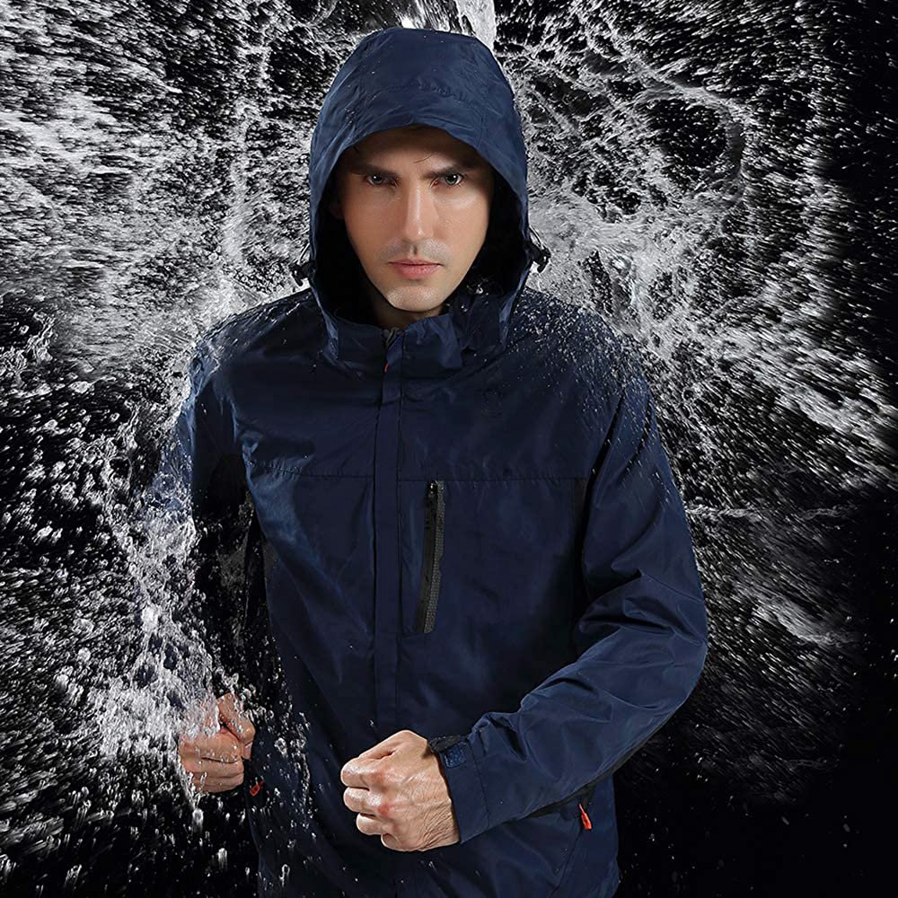 Wholesale Price Hiking Waterproof Jackets with Multi Pockets Zipper Up Plus Size Hooded Rainy Jackets For Adults