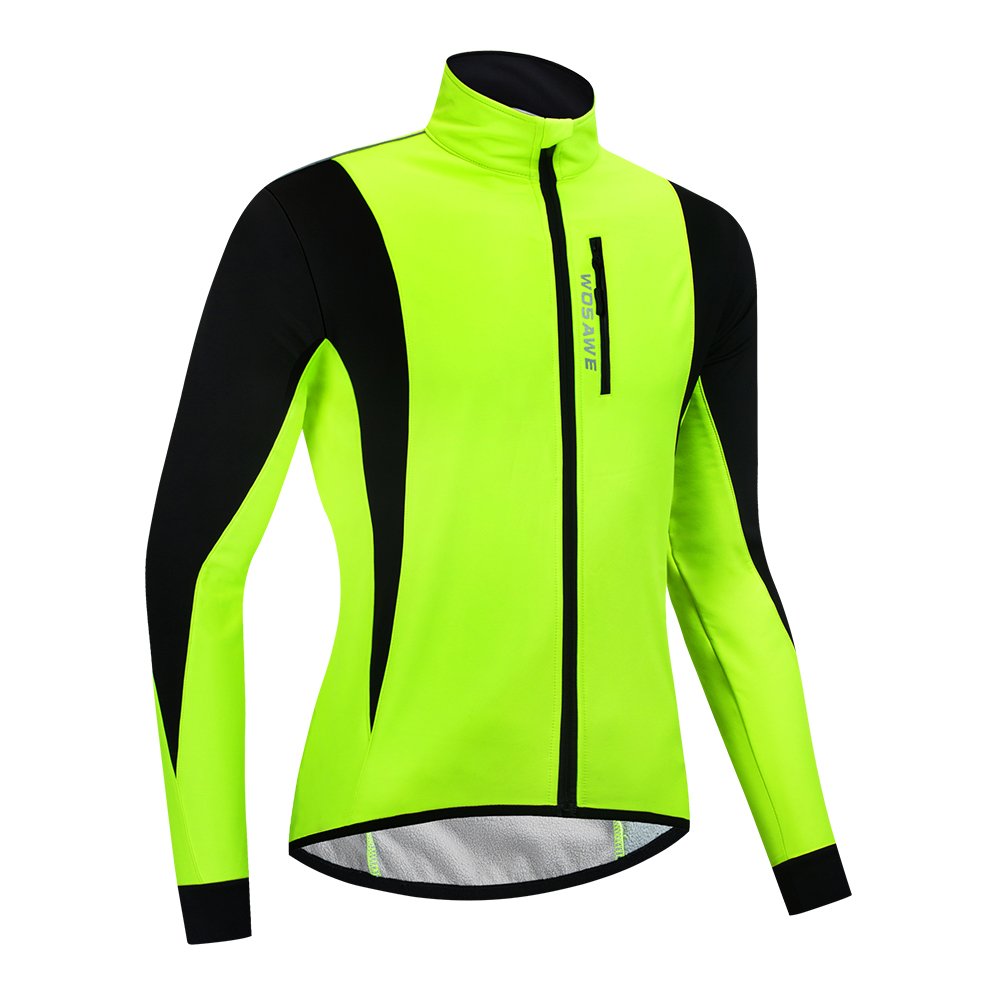 WOSAWE Winter Warm Up Thermal Fleece Cycling Jacket Bicycle MTB Road Bike Clothing Windproof Waterproof Long Jersey