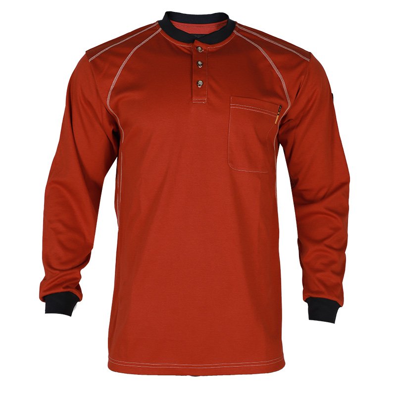 Wholesale FR Customized Safety Fireproof Protective Work Flame Resistant Clothing PPE Fire Retardant FR KNIT T Shirt For Men