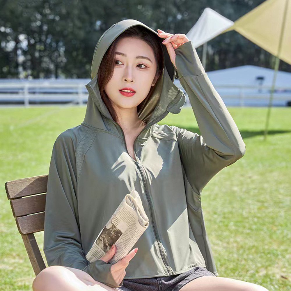 UPF50 Womens summer UV Protection clothing Sun Shield Long Sleeve Hiking Outdoor Bike Fishing Shirt Rash Guard