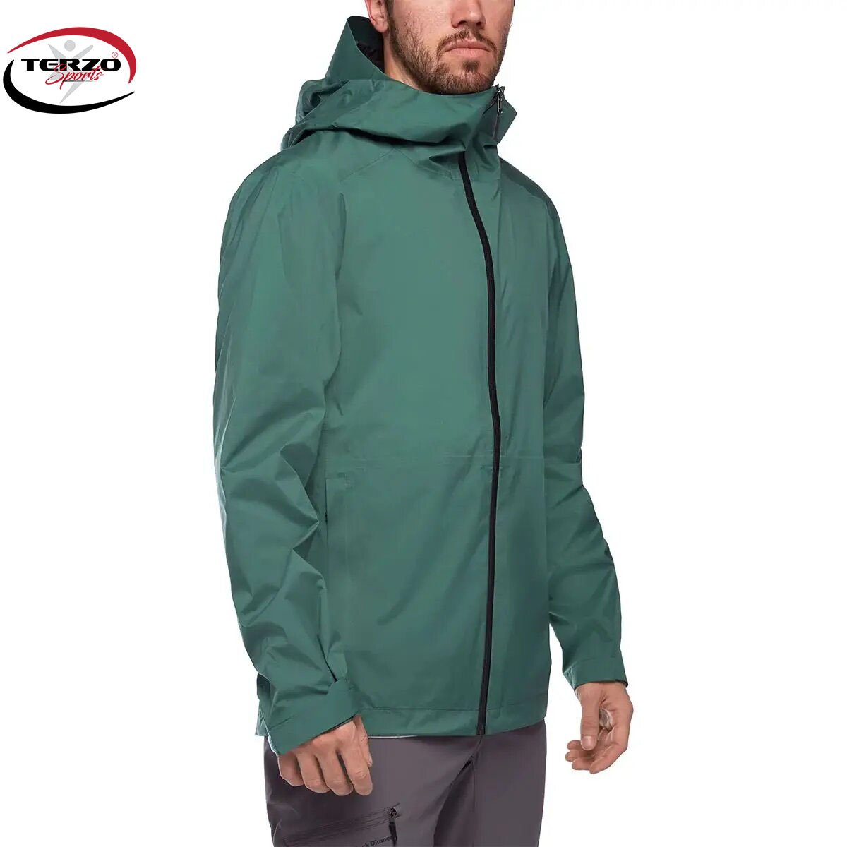 Men's Hard Shell Hooded Jacket Waterproof and Windproof Casual Fashion Hiking Coat for Outdoor Climbing Made of Linen