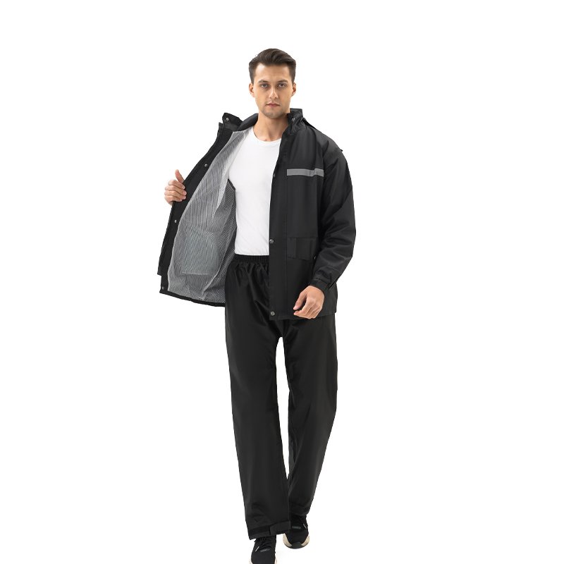 Waterproof Hooded Rain Gear Set Adults Reflective Oxford Cloth Outdoor Riding Raincoat Pants Camping Motorcycle Use Other