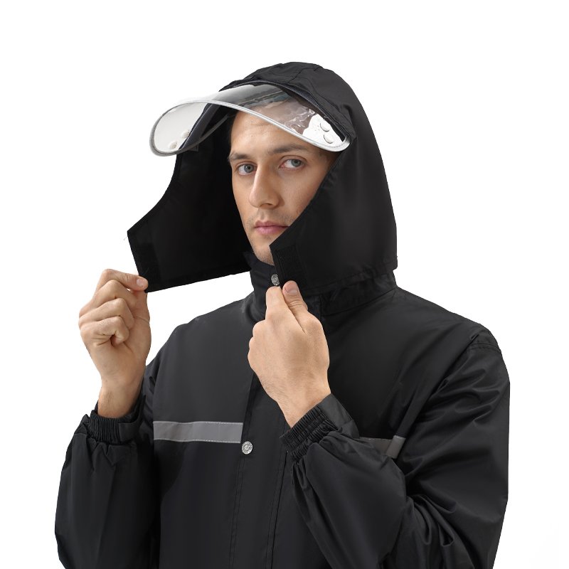 Waterproof Hooded Rain Gear Set Adults Reflective Oxford Cloth Outdoor Riding Raincoat Pants Camping Motorcycle Use Other