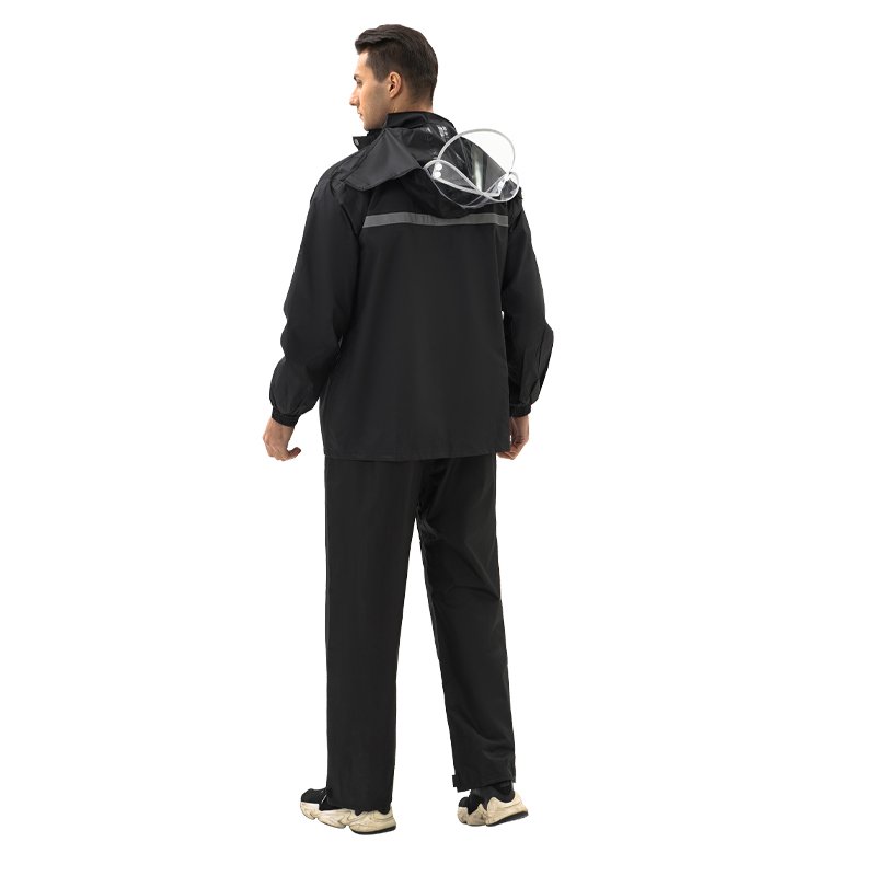 Waterproof Hooded Rain Gear Set Adults Reflective Oxford Cloth Outdoor Riding Raincoat Pants Camping Motorcycle Use Other