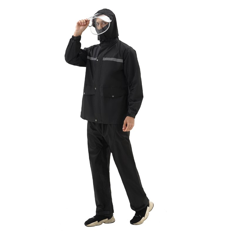 Waterproof Hooded Rain Gear Set Adults Reflective Oxford Cloth Outdoor Riding Raincoat Pants Camping Motorcycle Use Other