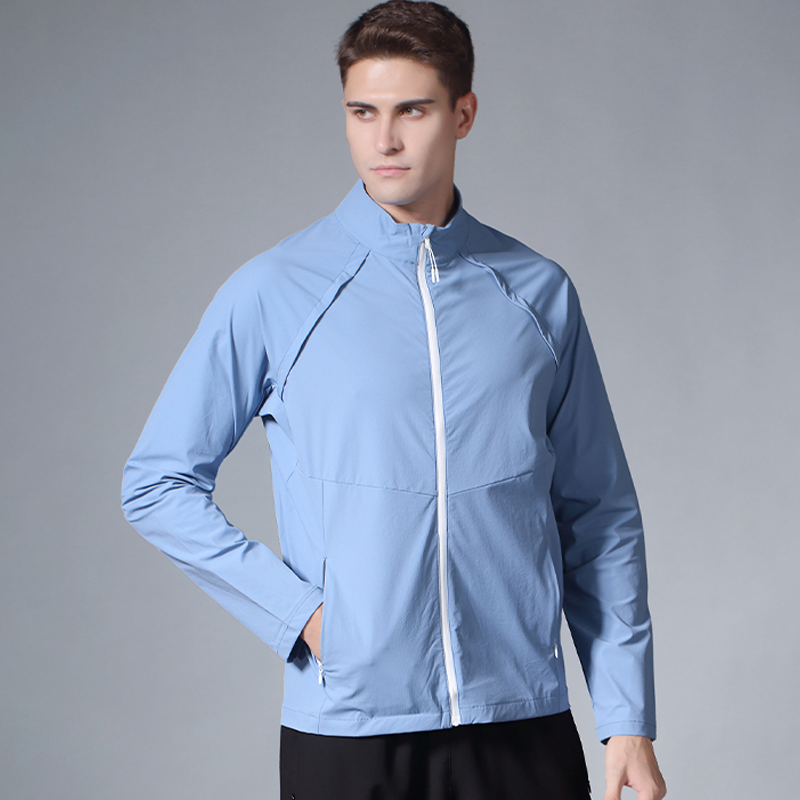 Unisex Full Zip Hiking Shirt Lightweight Waterproof Running Jacket Long Sleeve Sports Outdoor Top Pockets