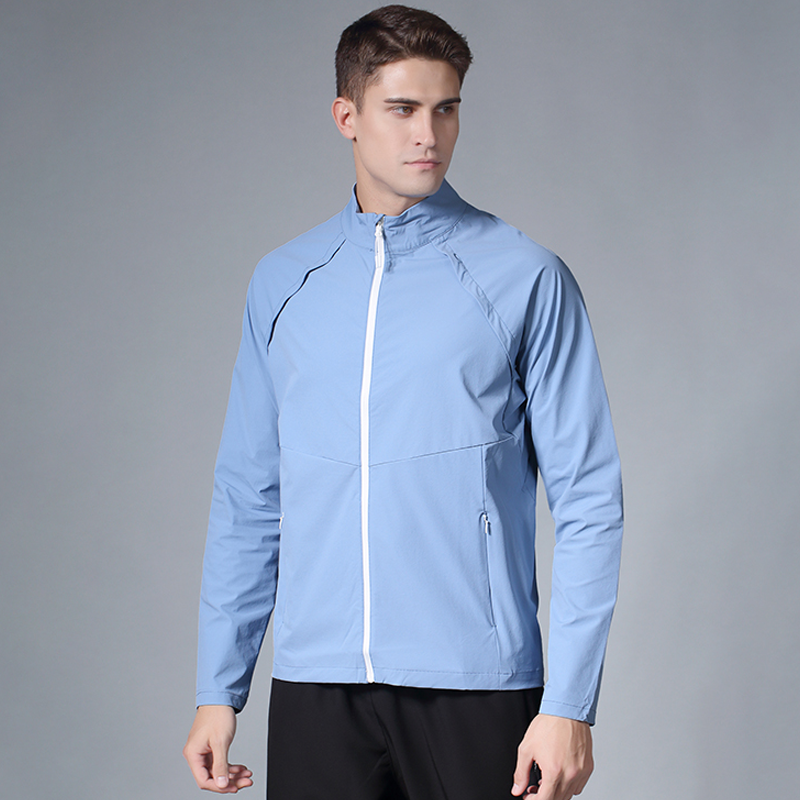 Unisex Full Zip Hiking Shirt Lightweight Waterproof Running Jacket Long Sleeve Sports Outdoor Top Pockets