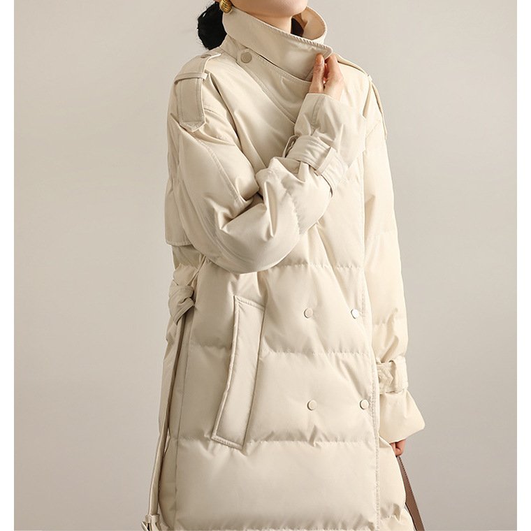 Women's new winter waterproof label women's plush down jacket outdoor hiking skiing warm waterproof jacket