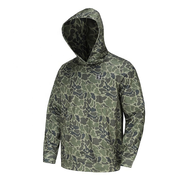 Hot Selling Custom Men's Camo Pattern Warm Fleece Hoodie For Fall And Winter