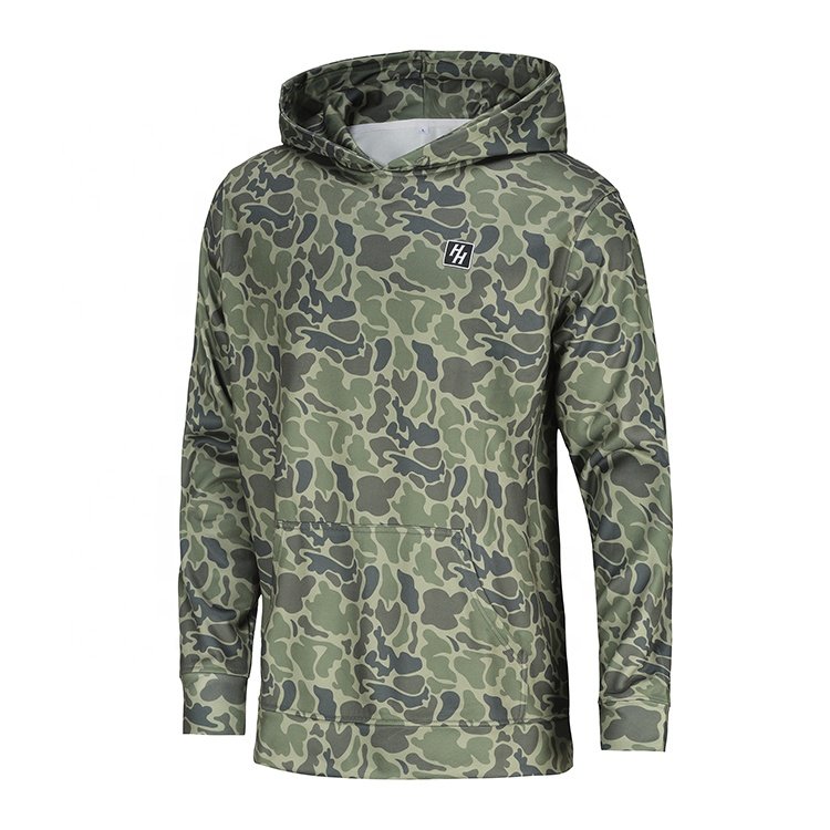 Hot Selling Custom Men's Camo Pattern Warm Fleece Hoodie For Fall And Winter