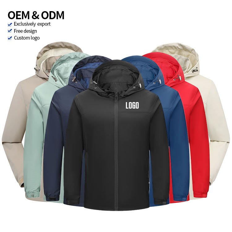 Soft Shell Men Waterproof Lightweight Hooded Windbreaker Jacket Fishing Hiking Breathable Windbreaker Tracksuit