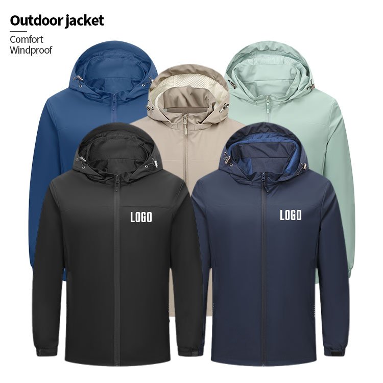 Soft Shell Men Waterproof Lightweight Hooded Windbreaker Jacket Fishing Hiking Breathable Windbreaker Tracksuit