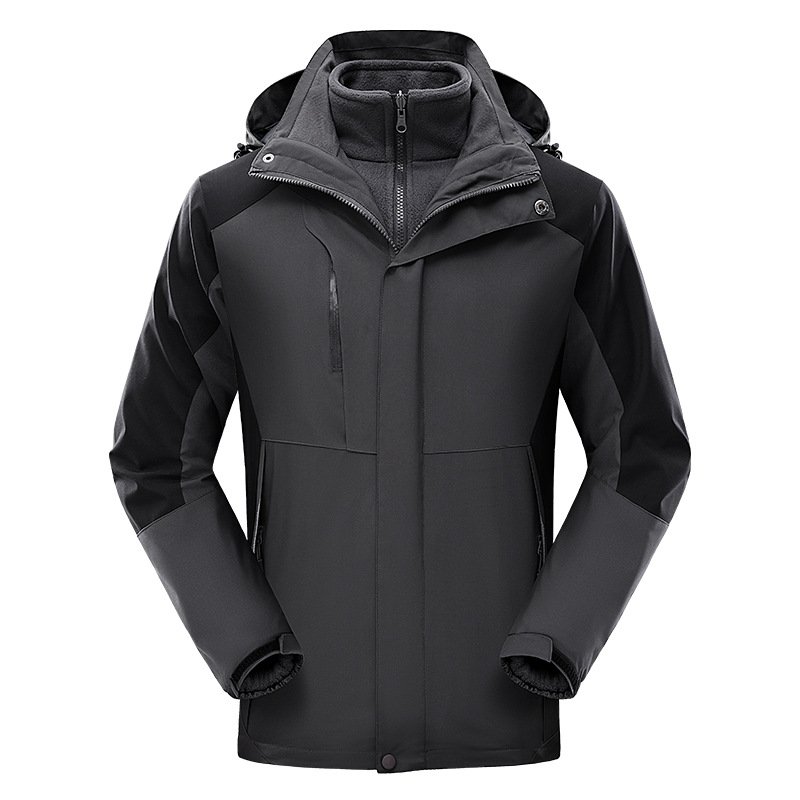 Active Sport Mountain Hiking Winter Windproof Mens 3 in 1 Waterpoof Jacket With Removable Lining Fleece Double Jacket