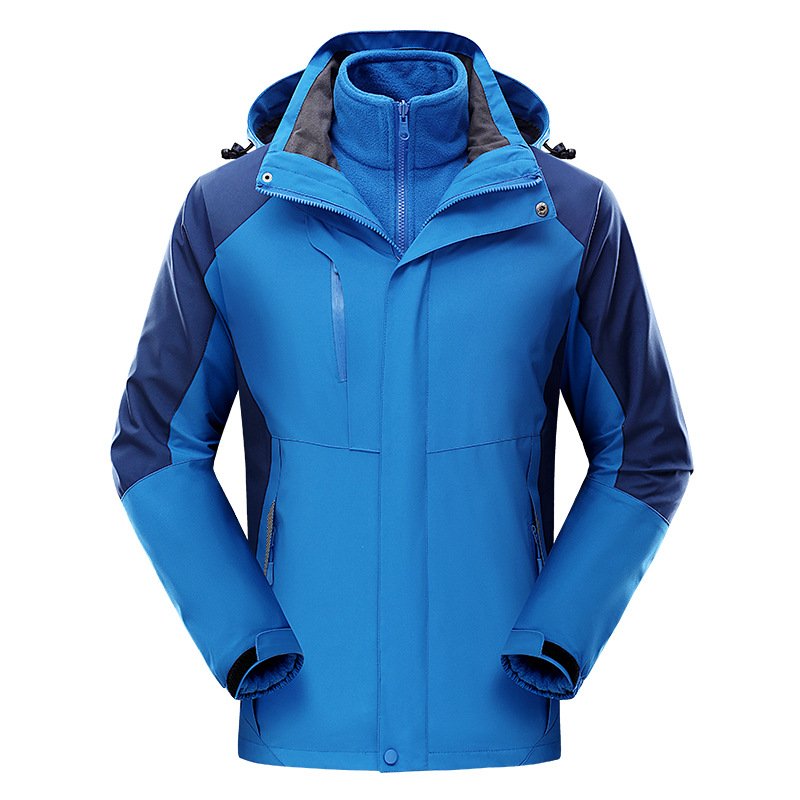 Active Sport Mountain Hiking Winter Windproof Mens 3 in 1 Waterpoof Jacket With Removable Lining Fleece Double Jacket
