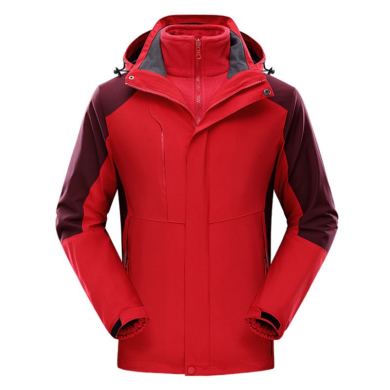 Active Sport Mountain Hiking Winter Windproof Mens 3 in 1 Waterpoof Jacket With Removable Lining Fleece Double Jacket