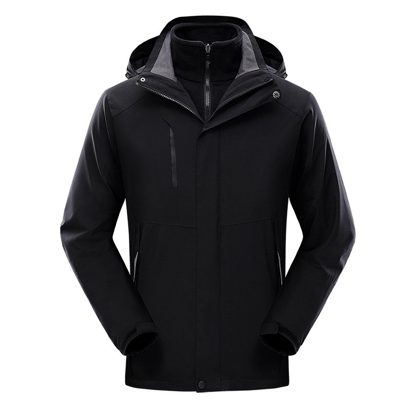 Active Sport Mountain Hiking Winter Windproof Mens 3 in 1 Waterpoof Jacket With Removable Lining Fleece Double Jacket