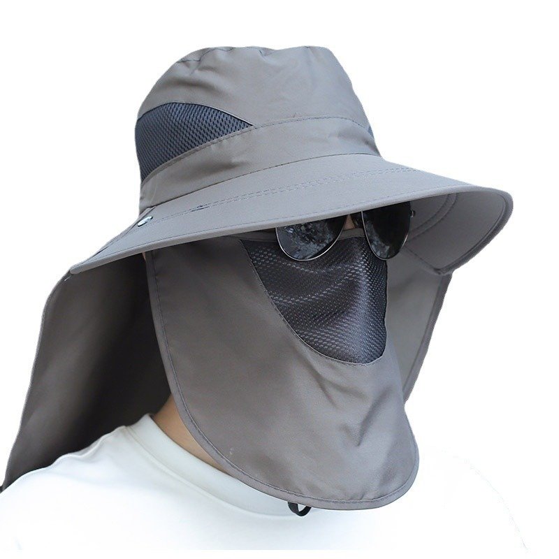 Men's Outdoor Summer Bucket Hat Quick-Drying Wide-Brimmed Sunshade for Fishing Riding Hiking Beach Sunscreen Custom Logo