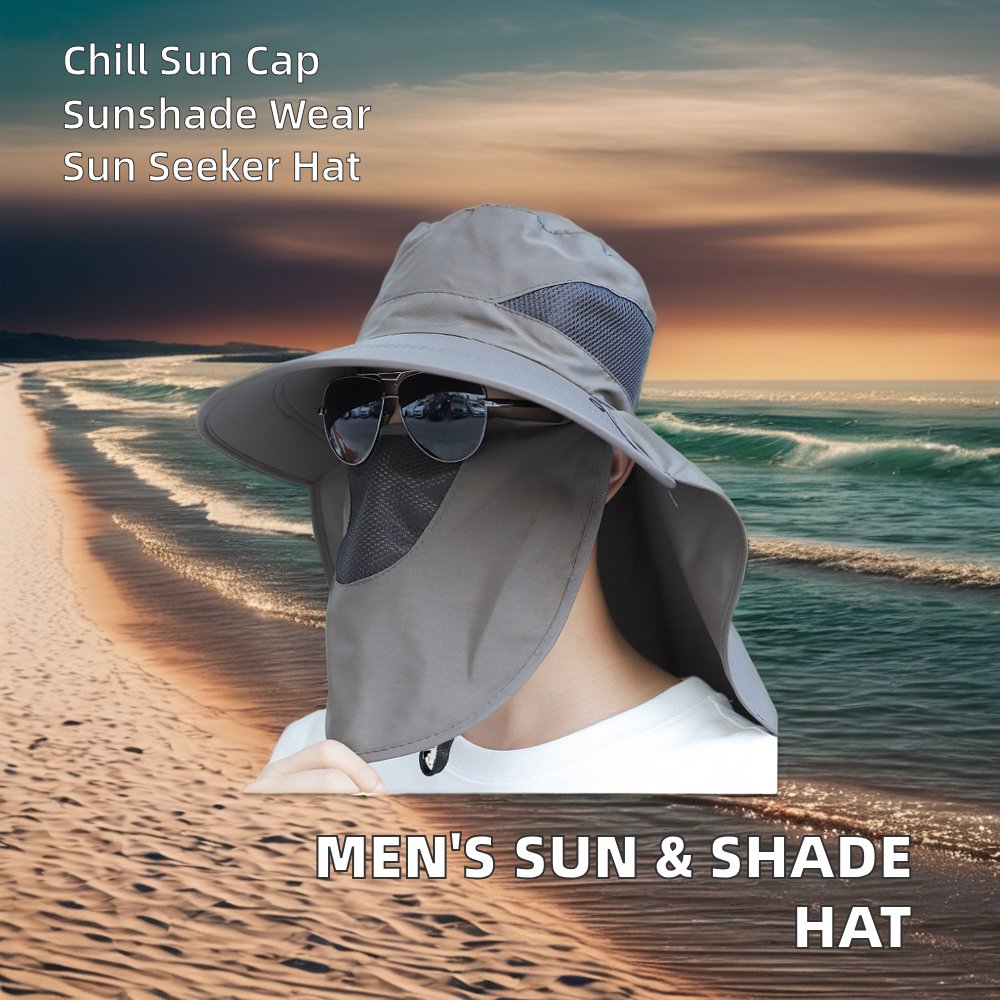 Men's Outdoor Summer Bucket Hat Quick-Drying Wide-Brimmed Sunshade for Fishing Riding Hiking Beach Sunscreen Custom Logo