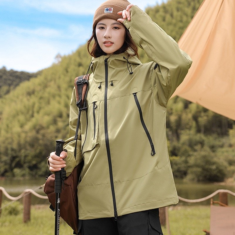 Outdoor Waterproof And Windproof Spring And Autumn Shell Jacket For Hiking And Camping