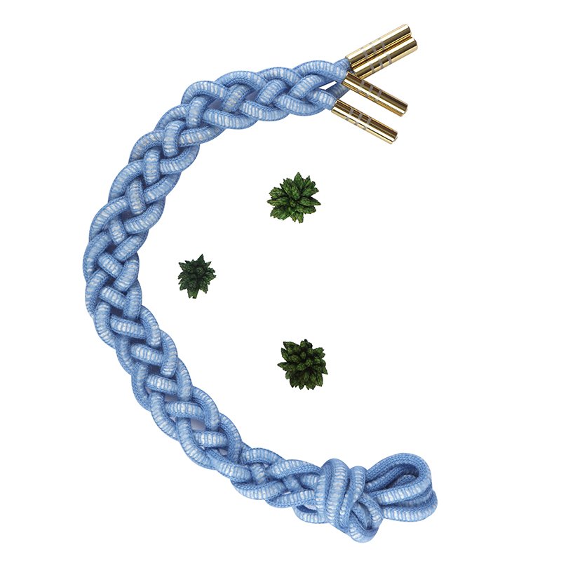Cost Effective Two Tone Round Shoe Laces Personalized Hiking Boot Laces Blue Two Tone Shoelaces