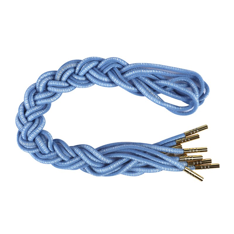 Cost Effective Two Tone Round Shoe Laces Personalized Hiking Boot Laces Blue Two Tone Shoelaces