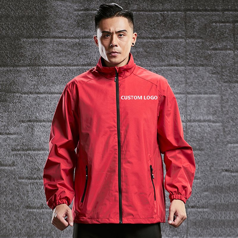 Wholesale Men outdoor hiking clothing polyester windbreak Jacket zip up waterproof jacket man