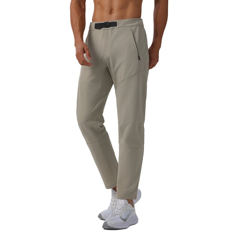 Men's Outdoor Hiking Pants Breathable Nylon Casual Pants with Hight Waist Quick Dry Zipper Fly Closure for Autumn