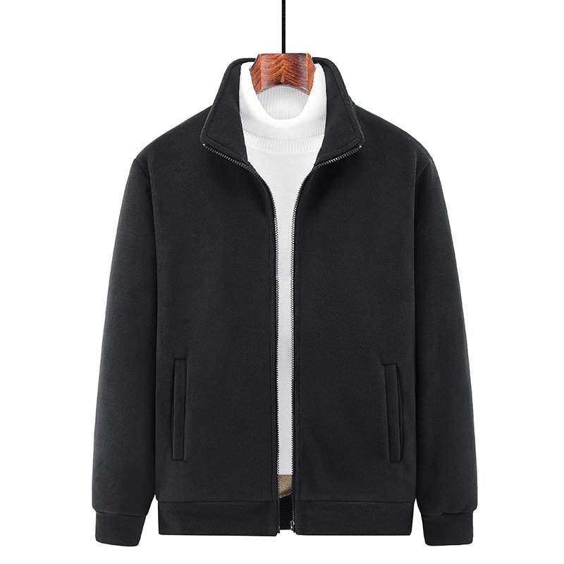 Wholesale customized logo men's full zipper fleece jacket windproof lightweight outdoor jacket with pockets hiking jacket