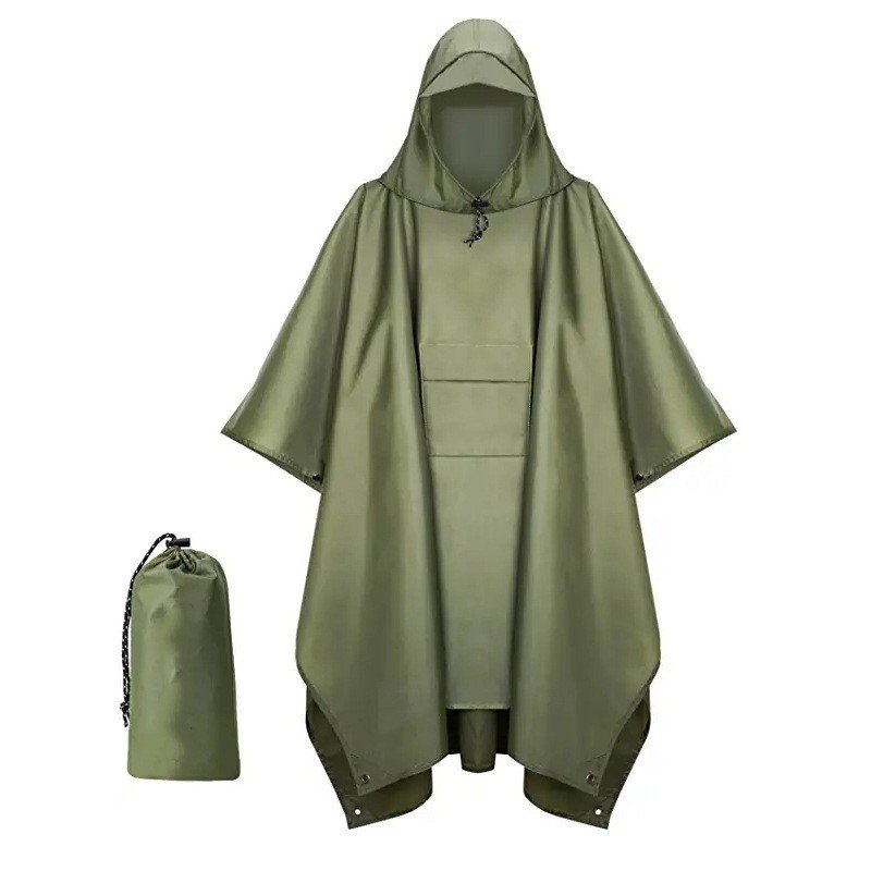 Unisex Lightweight Waterproof Raincoat with Pocket Long Adult Poncho for Hiking Camping Winter Emergencies