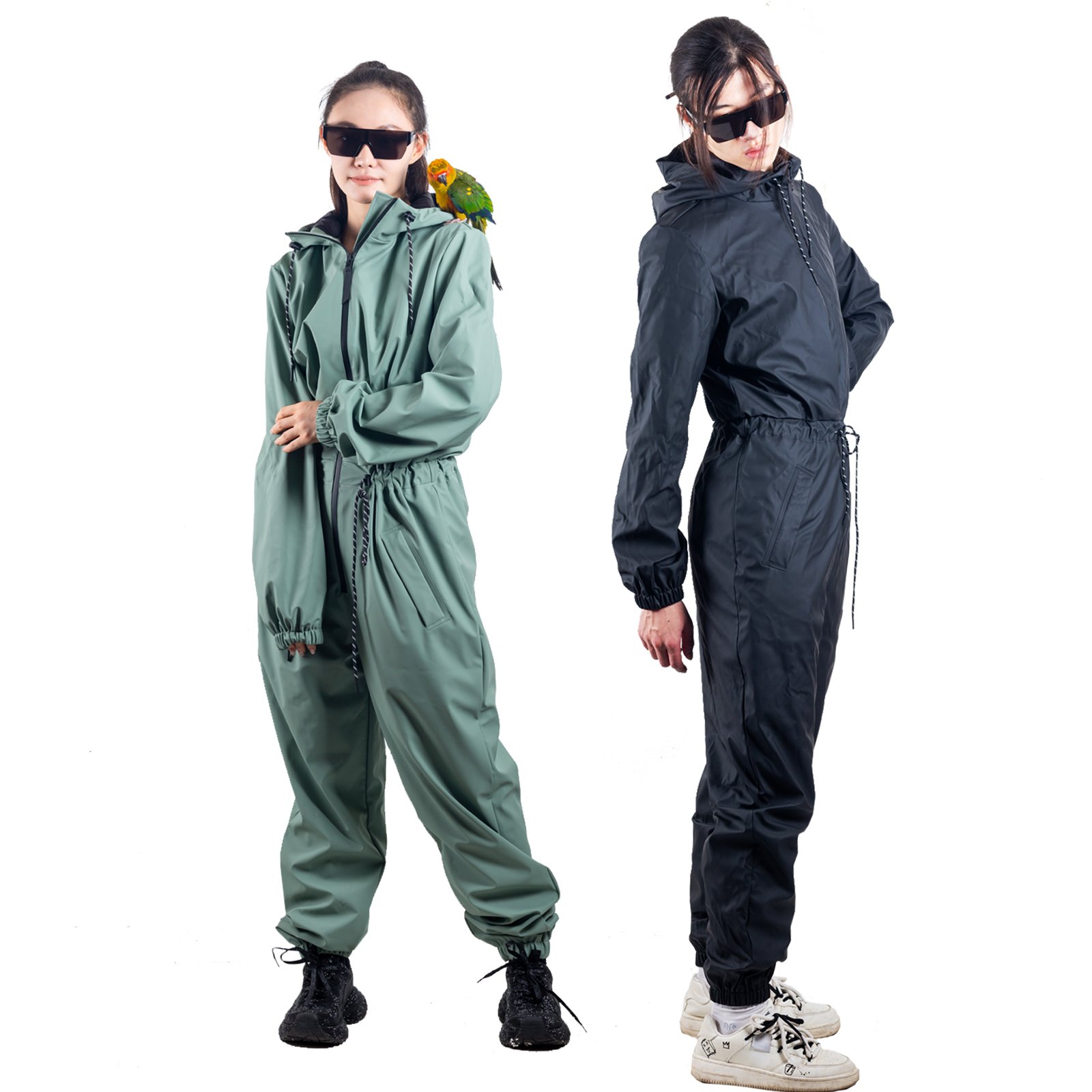 All-in-one waterproof PU cycling raincoat camping hiking windproof warm breathable new elegant unisex OEM