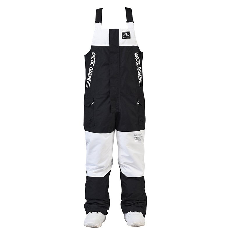 Snow Insulated Ski Bib Pants, Waterproof Windproof Snowboard Hiking Pants with Detachable Suspenders