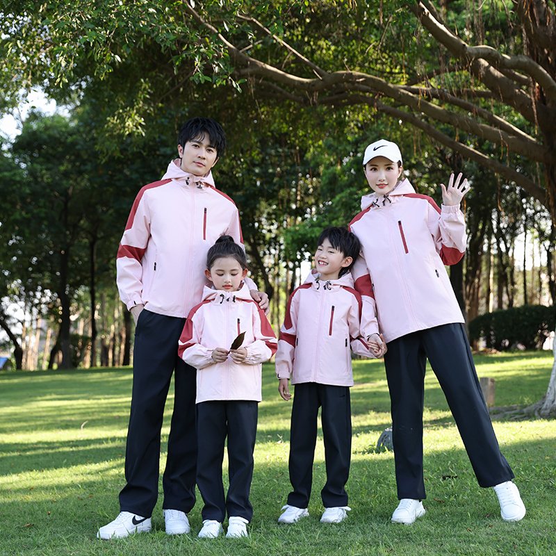 Men's and women's plus size outdoor jackets Family and couple windproof jackets Waterproof group pants Hiking school uniform set