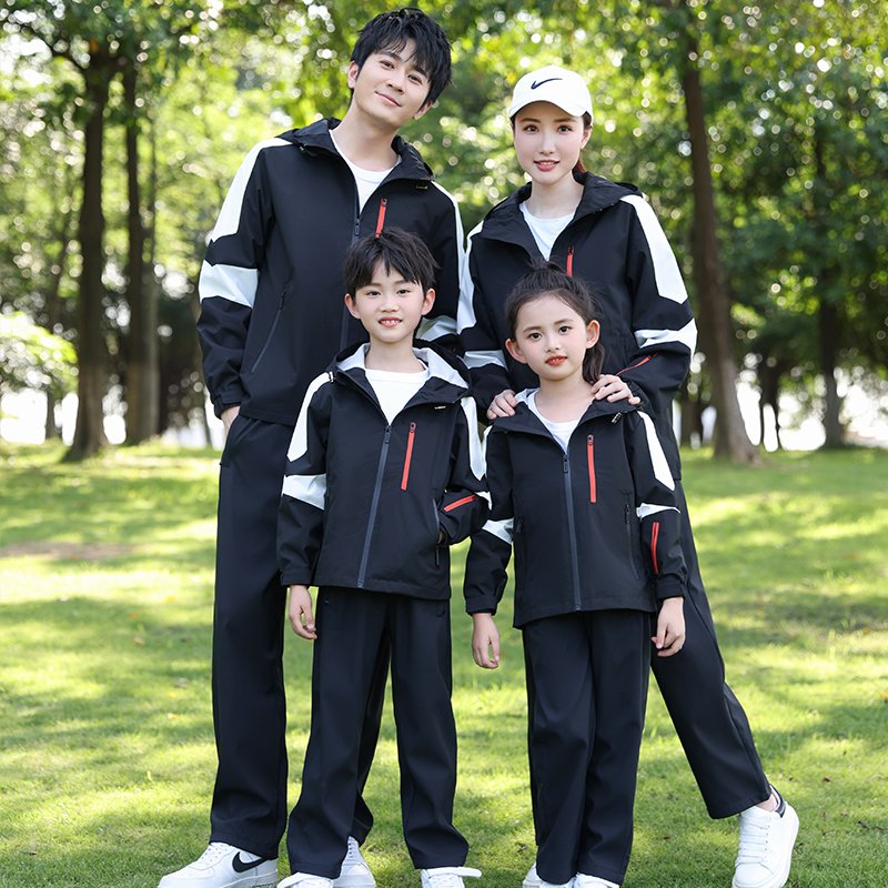 Men's and women's plus size outdoor jackets Family and couple windproof jackets Waterproof group pants Hiking school uniform set