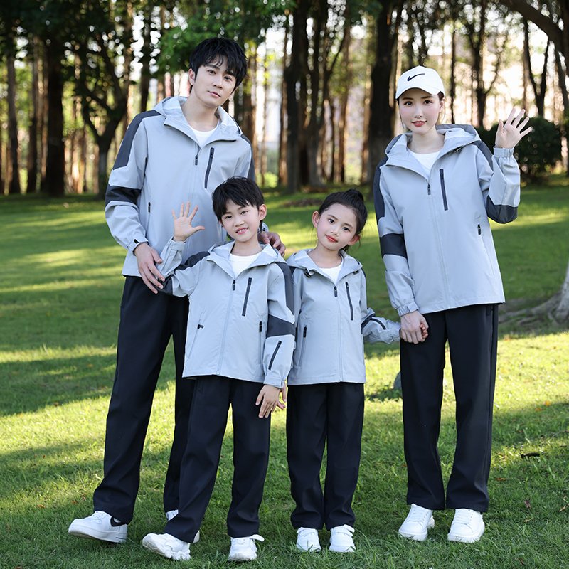Men's and women's plus size outdoor jackets Family and couple windproof jackets Waterproof group pants Hiking school uniform set