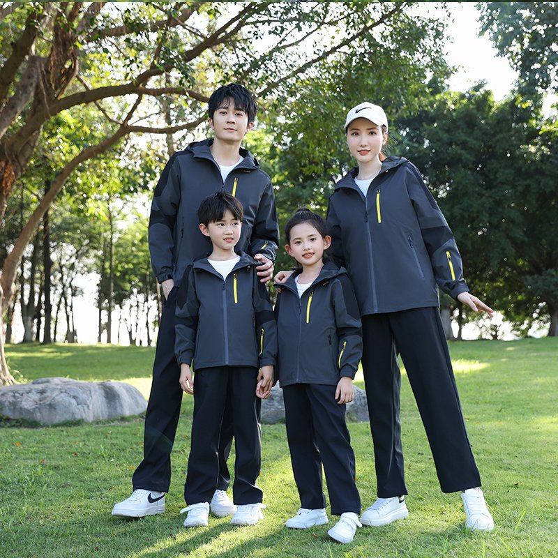 Men's and women's plus size outdoor jackets Family and couple windproof jackets Waterproof group pants Hiking school uniform set