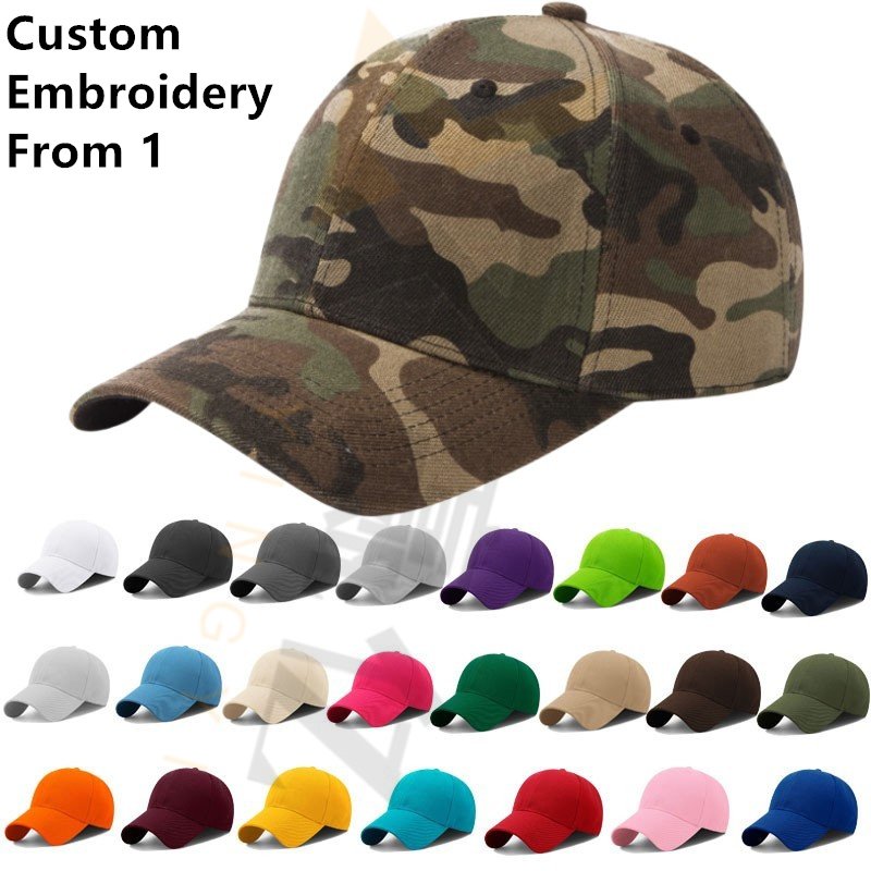 Cap Baseball For Men Minimum Hat Mesh Blank Hip-hop 3d Logo Embroidery Snapback Hats Camo